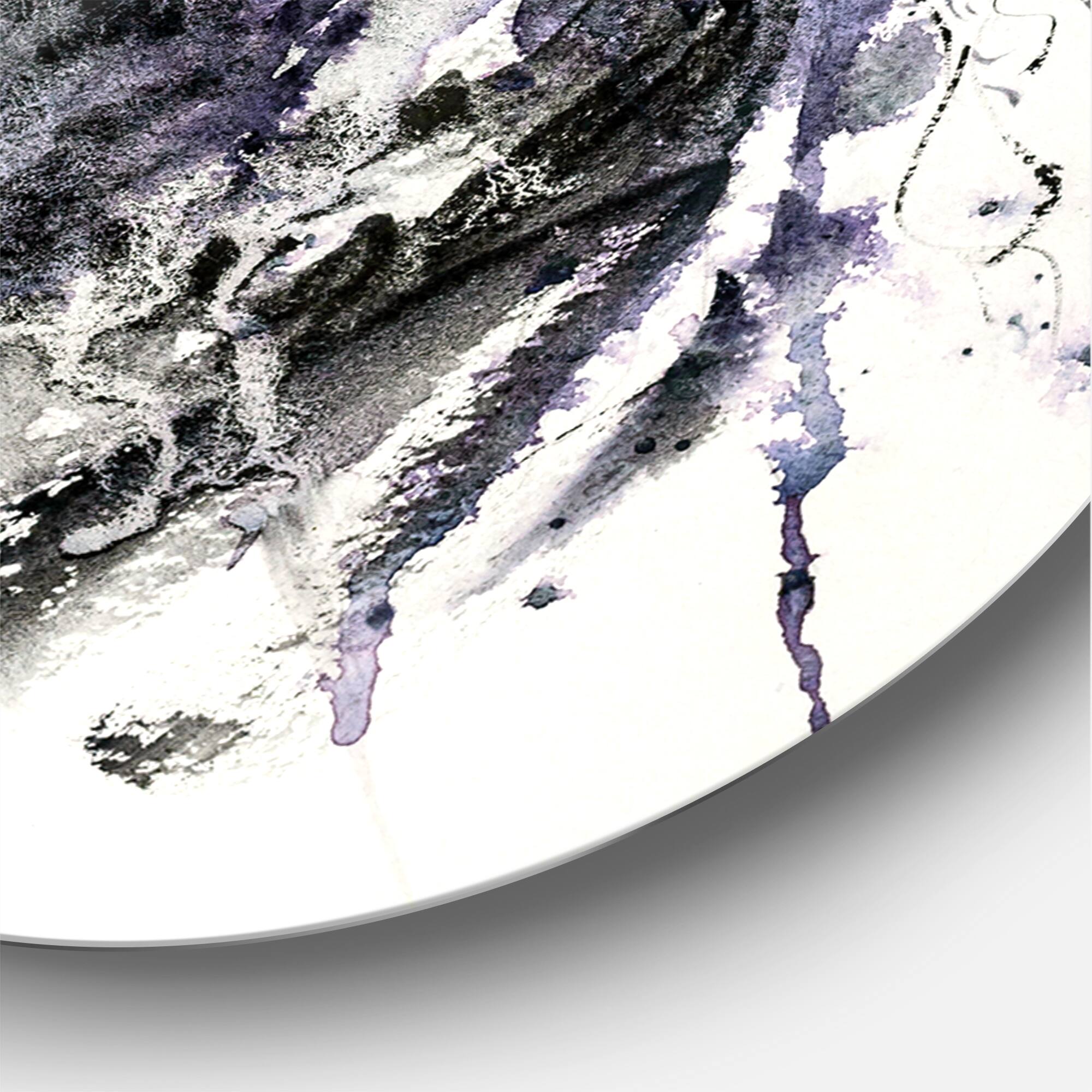 Designart - Portrait of Friesian Horse With Long Manes - Farmhouse Metal Circle Wall Art